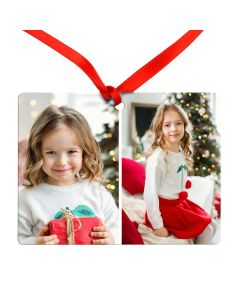 Four Photo Metal Ornament