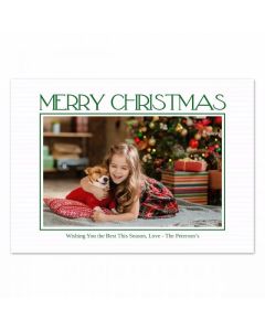 Merry Stripes Personalized Photo Christmas Card
