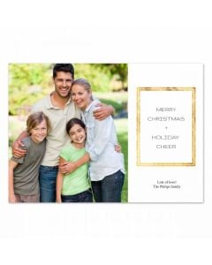 Golden Square Customized Photo Christmas Card