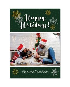 Snowflakes Happy Holidays Personalized Photo Card