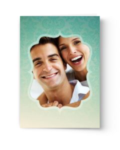 Aqua Damask Custom Photo Card