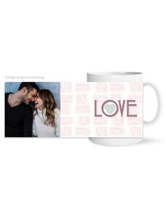 Checkered Love Customized Photo Mug