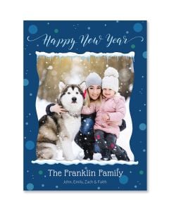 Snowfall Happy New Year Card