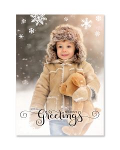 Script Snowflakes Season's Greetings Holiday Card