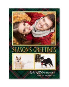 Plaid Season's Greetings Holiday Card