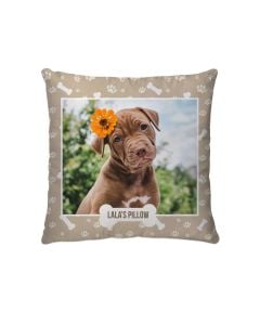 Paws and Bones Dog Customized Photo Pillow
