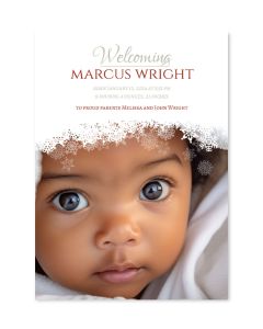 Frost Garden Personalized Birth Announcement Card