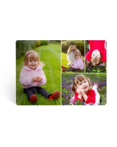 White 4 Photo Collage Metal Print