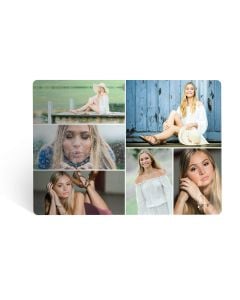 White 6 Photo Collage Metal Print