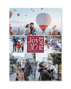 Joy, Love & Peace Personalized Photo Christmas Card