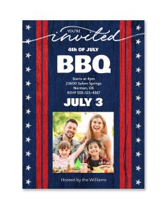 Stars and Stripes 4th of July Invitation Card