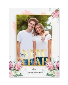 Flowers Happy New Year Card
