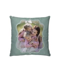 Aqua Damask Customized Photo Pillow