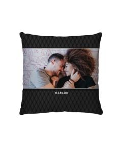 Black Grid Customized Photo Pillow