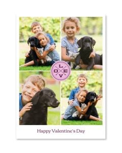 Pink Badge Custom Valentine's Day Card