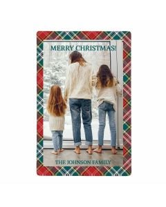 Plaid Holiday Photo Magnet