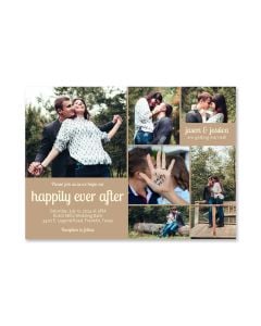 Happily Ever After Beige Wedding Invitation Card